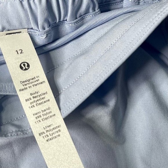 Lululemon Hotty Hot Shorts Blue Linen Nwt 12 - Picture 7 of 9